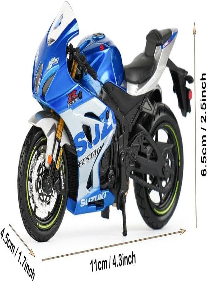 Bburago Suzuki GSX-R1000 R, 1:18 Scale Die-Cast Motorcycle Model, Blue/White, 11 cm Length - Image 3